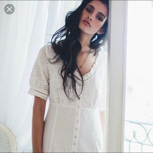 Spell white cotton midi dress